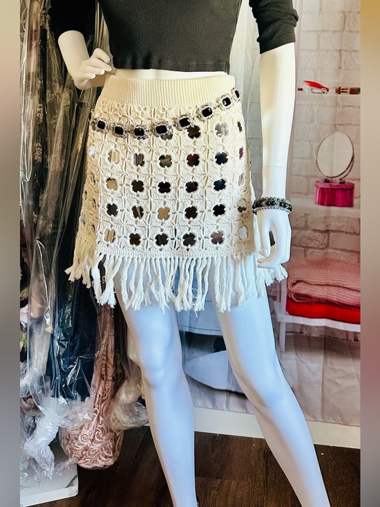 le superbe Dresses & Skirts - Le Superbe Gypset Crochet Mirrored Mini Skirt